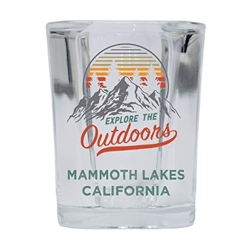 Mammoth Lakes California Explore The Outdoors Souvenir 2 Ounce Square Base Liquor Shot Glass