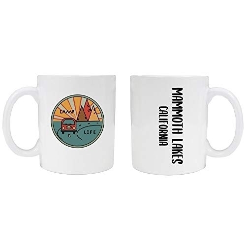 Mammoth Lakes California Souvenir Camp Life 8 Oz Coffee Mug 2-Pack