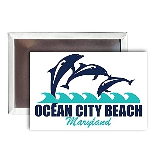 Ocean City Beach Maryland Souvenir 2x3-Inch Fridge Magnet Dolphin Design