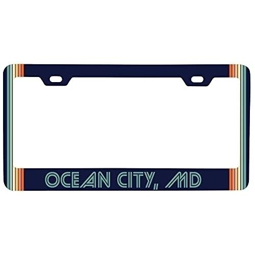 Ocean City Maryland Car Metal License Plate Frame Retro Design