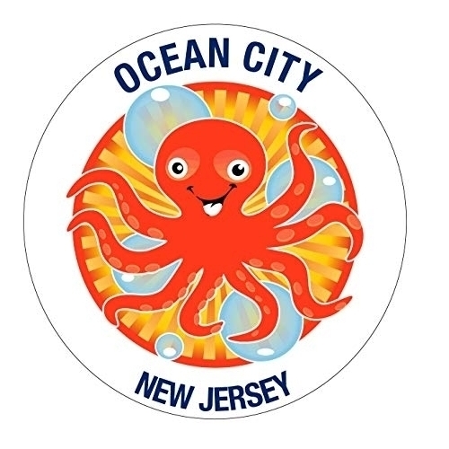 Ocean City Maryland Souvenir 4 Inch Vinyl Decal Sticker Octopus Design