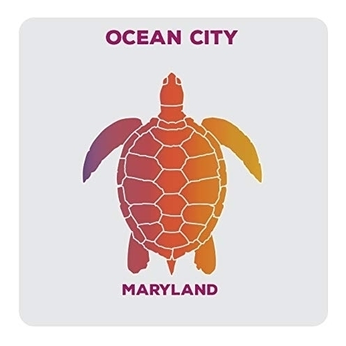 Ocean City Maryland Souvenir Acrylic Coaster 4-Pack Turtle Design
