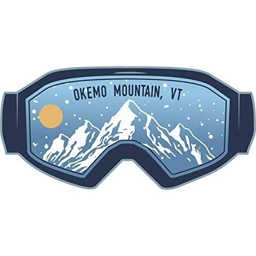 Okemo Mountain Vermont Ski Adventures Souvenir Approximately 5 X 2.5-Inch Vinyl Decal Sticker Goggle Design 4-Pack