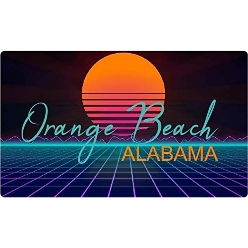 Orange Beach Alabama 4 X 2.25-Inch Fridge Magnet Retro Neon Design