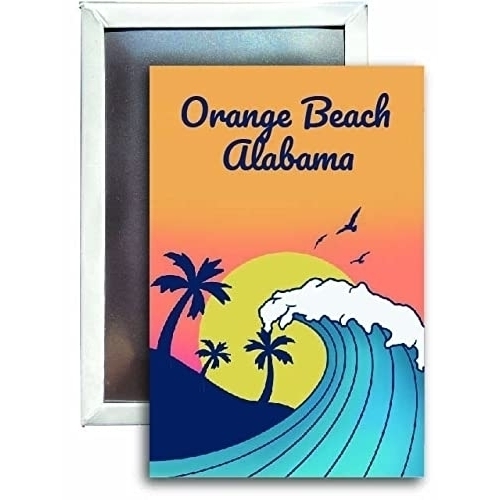 Orange Beach Alabama Souvenir 2x3 Fridge Magnet Wave Design