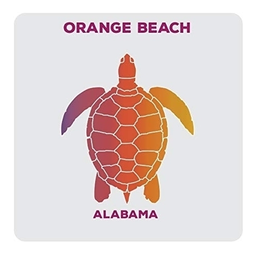 Orange Beach Alabama Souvenir Acrylic Coaster 4-Pack Turtle Design