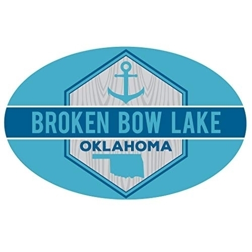 Broken Bow Oklahoma Lake Nautical Resevoir Trendy Souvenir Oval Decal Sticker