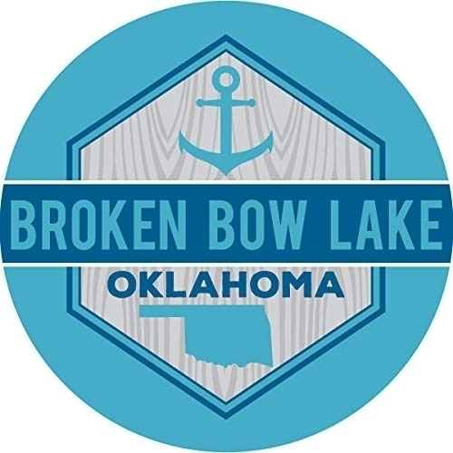 R And R Imports Broken Bow Oklahoma Lake Nautical Resevoir Trendy Souvenir 4 Inch Round Magnet