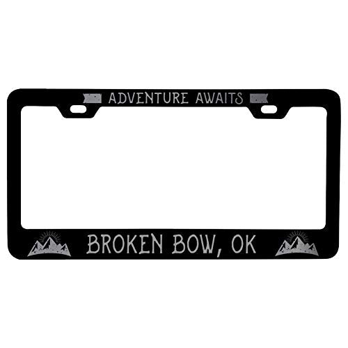 R And R Imports Broken Bow Oklahoma Laser Etched Vanity Black Metal License Plate Frame