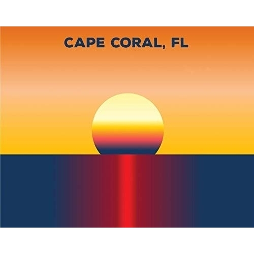 Cape Coral Florida Trendy Souvenir 5x6 Inch Sticker Decal Sunset Design