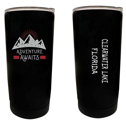 R And R Imports Clearwater Lake Florida Souvenir 16 Oz Stainless Steel Insulated Tumbler Adventure Awaits Design Black.