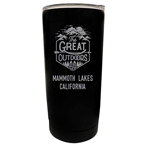 R And R Imports Mammoth Lakes California Etched 16 Oz Stainless Steel Insulated Tumbler Outdoor Adventure Design Black.