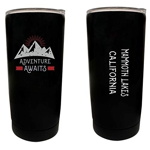 R And R Imports Mammoth Lakes California Souvenir 16 Oz Stainless Steel Insulated Tumbler Adventure Awaits Design Black.