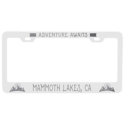 R And R Imports Mammoth Lakes California Laser Engraved Metal License Plate Frame Adventures Awaits Design