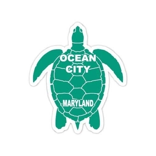 Ocean City Maryland Souvenir 4 Inch Green Turtle Shape Decal Sticke