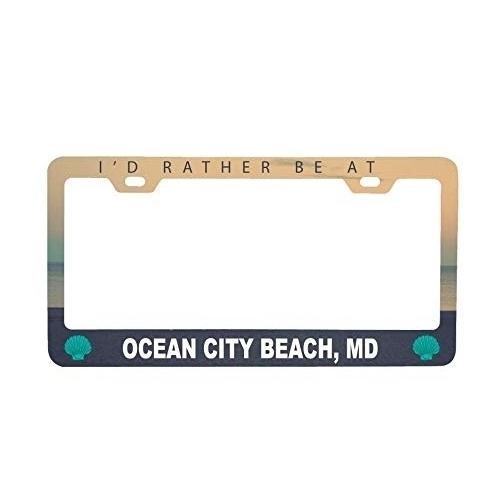 R And R Imports Ocean City Beach Maryland Sea Shell Design Souvenir Metal License Plate Frame