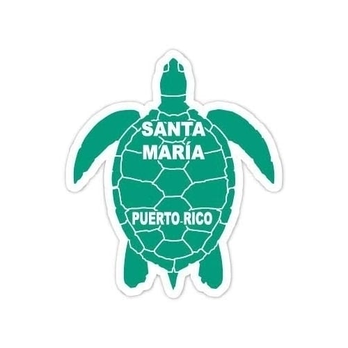 San Juan Puerto Rico 4 Inch Green Turtle Shape Decal Sticke