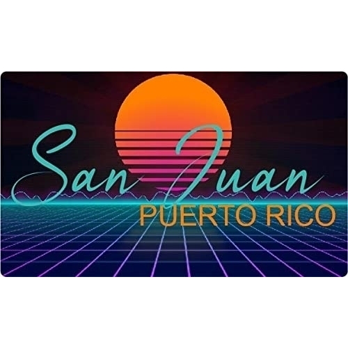 San Juan Puerto Rico 4 X 2.25-Inch Fridge Magnet Retro Neon Design