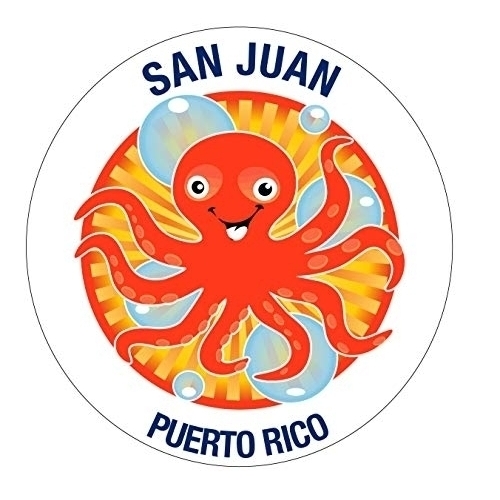San Juan Puerto Rico Souvenir 4 Inch Vinyl Decal Sticker Octopus Design
