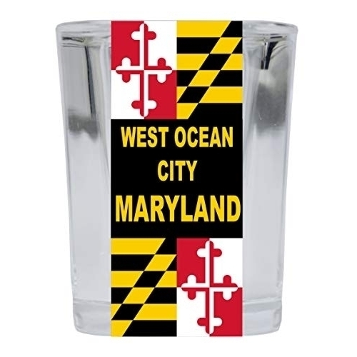 West Ocean City Maryland 2 Ounce Square Shot Glass