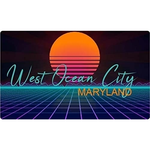 West Ocean City Maryland 4 X 2.25-Inch Fridge Magnet Retro Neon Design