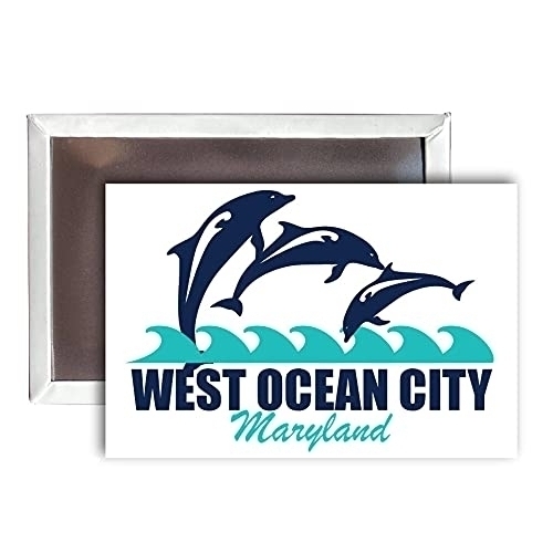 West Ocean City Maryland Souvenir 2x3-Inch Fridge Magnet Dolphin Design