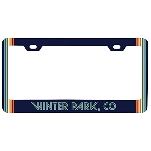 Winter Park Colorado Car Metal License Plate Frame Retro Design
