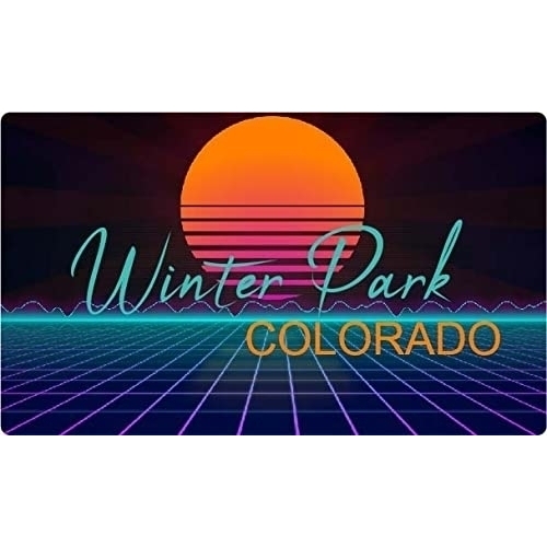 Winter Park Colorado 4 X 2.25-Inch Fridge Magnet Retro Neon Design