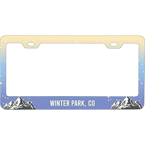 Winter Park Colorado Ski Snowboard Winter Adventures Metal License Plate Frame