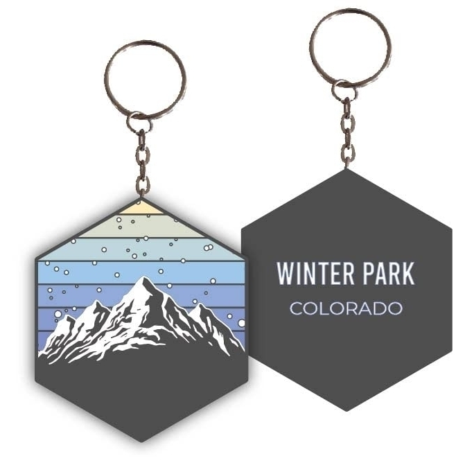 Winter Park Colorado Ski Snowboard Winter Adventures Metal Keychain