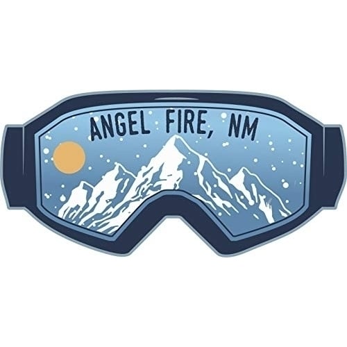 Angel Fire New Mexico Ski Adventures Souvenir Approximately 5 X 2.5-Inch Vinyl Decal Sticker Goggle Design 4-Pack