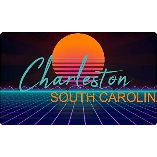 Charleston South Carolina 4 X 2.25-Inch Fridge Magnet Retro Neon Design
