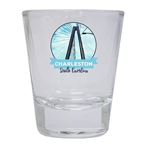 Charleston South Carolina Arthur Ravenel Bridge Trendy Family Souvenir Round Shot Glass