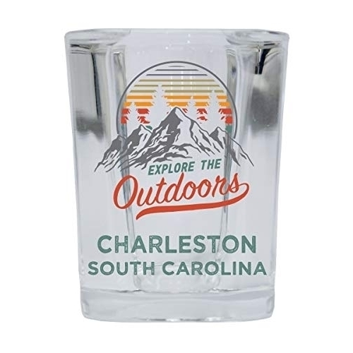 Charleston South Carolina Explore The Outdoors Souvenir 2 Ounce Square Base Liquor Shot Glass