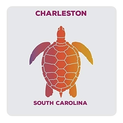Charleston South Carolina Souvenir Acrylic Coaster 8-Pack Turtle Design