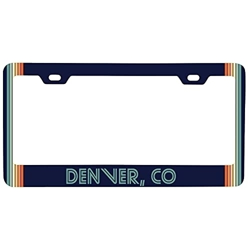 Denver Colorado Car Metal License Plate Frame Retro Design
