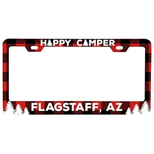 Flagstaff Arizona Car Metal License Plate Frame Plaid Design