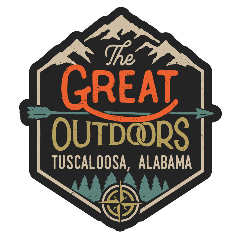 Tuscaloosa Alabama Souvenir Decorative Stickers (Choose Theme And Size) - Single Unit, 4-Inch, Great Outdoors