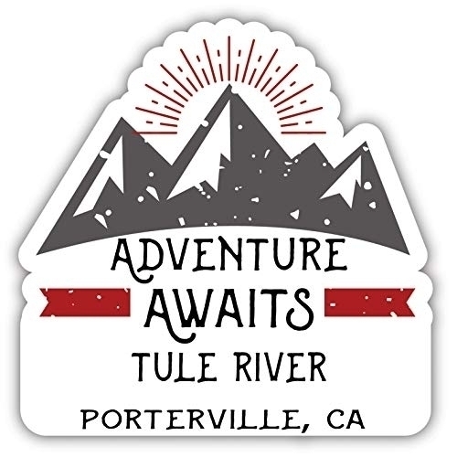 Tule River Porterville California Souvenir Decorative Stickers (Choose Theme And Size) - Single Unit, 2-Inch, Adventures Awaits