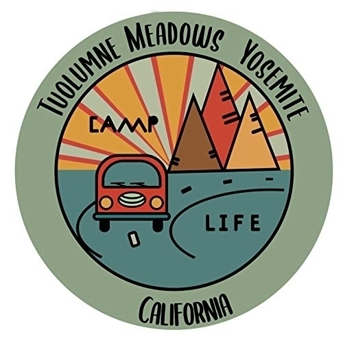Tuolumne Meadows Yosemite California Souvenir Decorative Stickers (Choose Theme And Size) - Single Unit, 4-Inch, Bear