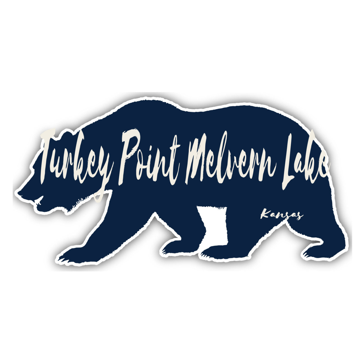 Turkey Point Melvern Lake Kansas Souvenir Decorative Stickers (Choose Theme And Size) - Single Unit, 4-Inch, Bear