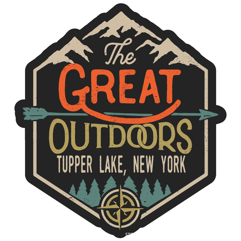 Tupper Lake New York Souvenir Decorative Stickers (Choose Theme And Size) - Single Unit, 4-Inch, Great Outdoors