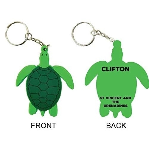 Clifton St Vincent And The Grenadines Souvenir Green Turtle Keychain