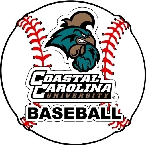 Coastal Carolina University 4-Inch Round Baseball Vinyl Decal Sticker