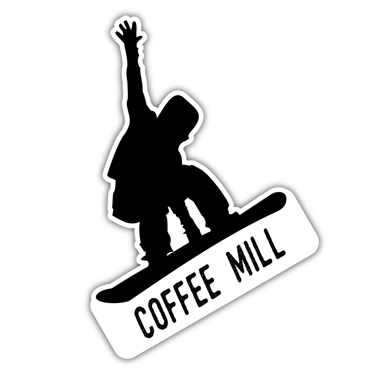 Coffee Mill Minnesota Ski Adventures Souvenir 4 Inch Vinyl Decal Sticker Mountain Design