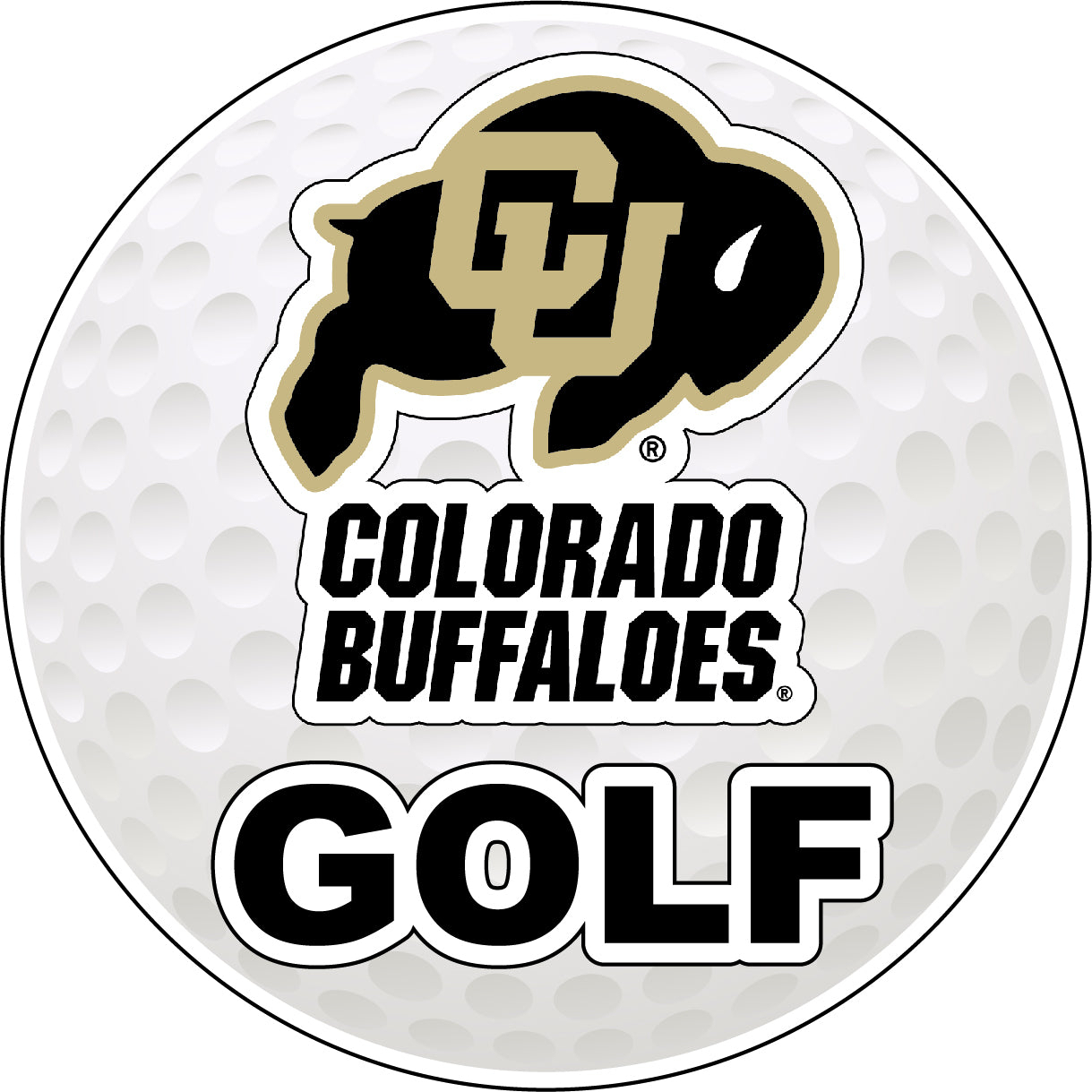 Colorado Buffaloes 4-Inch Round Golf Ball Vinyl Decal Sticker