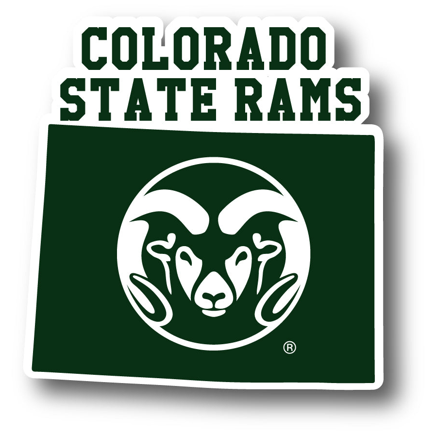 Colorado State Rams 4 Inch State Shape Vinyl Decal Sticker