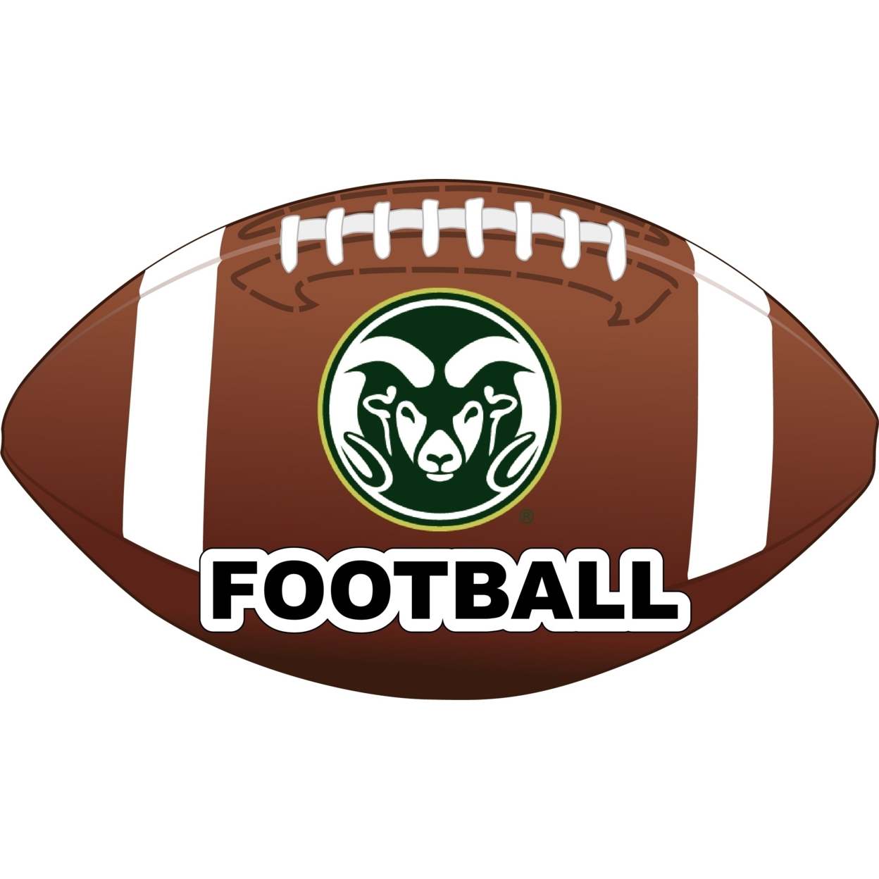 Colorado State Rams 4-Inch Round Football Vinyl Decal