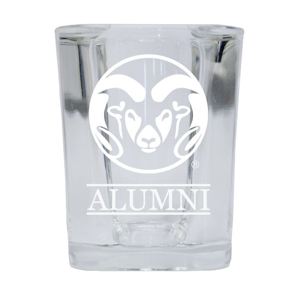 Colorado State Rams Alumni Etched Square Shot Glass