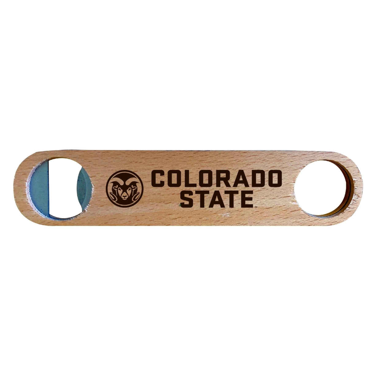 Colorado State Rams Laser Etched Wooden Bottle Opener College Logo Design